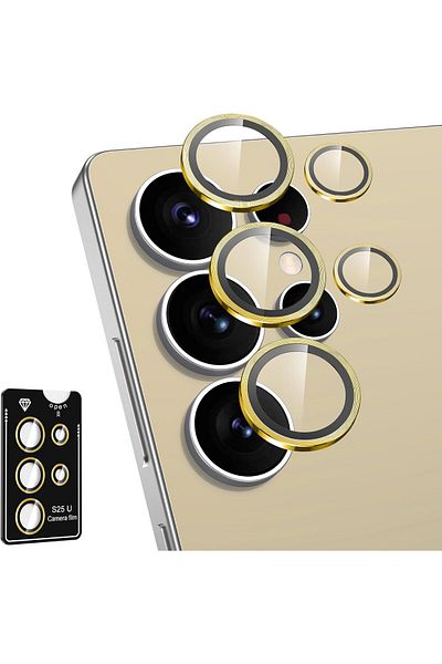 AWH Samsung Galaxy S25 Ultra Camera Lens Protector, Metal Ring Glass Cover, HD Clear