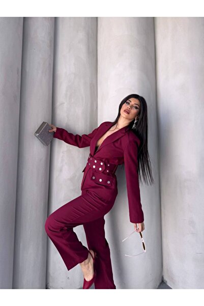 ZF BUTİK Kadın Cekey Pantolon Cıt Cıt Detay Takım Elbise