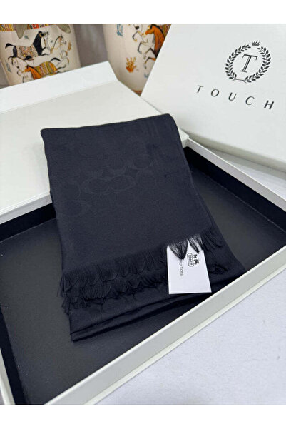 BeyceModa Coach desen ithal yün ipek şal