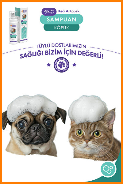 NomNom Kedi Ve Köpek Köpük Şampuan 200 ml – Durulama Gerekmez-derinlemesine Temizlik Ve Hassas Bakım