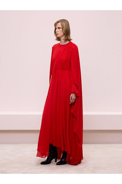 BAQA Red Dress with Pleat Detail
