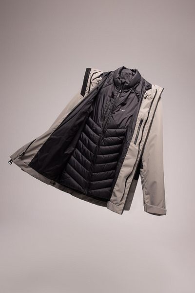 DeFacto Waterproof Fit Water Repellent Σετ 2 - Λεπτό αδιάβροχο και χοντρό παλτό, με κουκούλα και φερμουάρ C6055ax24wn