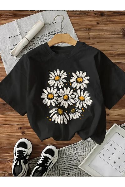 Touz Moda Μπλουζάκι Daisy Vintage με στάμπα Unisex Oversize