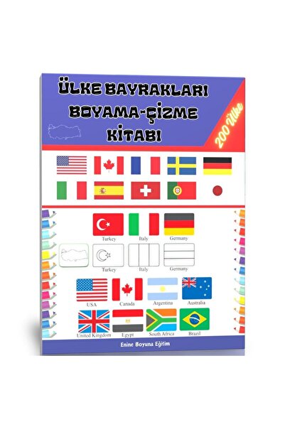 Enine Boyuna Eğitim كتاب تلوين ورسم أعلام الدول
