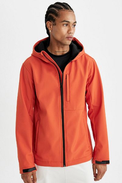 DeFacto Softshell-Mantel – wasserabweisend, winddicht, mit Kapuze, Reißverschluss und Tasche A2122ax24au