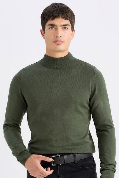 DeFacto Slim Fit Slim Fit Half Turtleneck Basic Plain Knitwear Sweater R1127Az24Wn