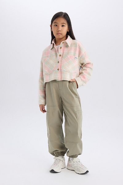 DeFacto Girl's Cargo Pocket Cotton Parachute Trousers with Elastic Waist and Legs C8843A824Au