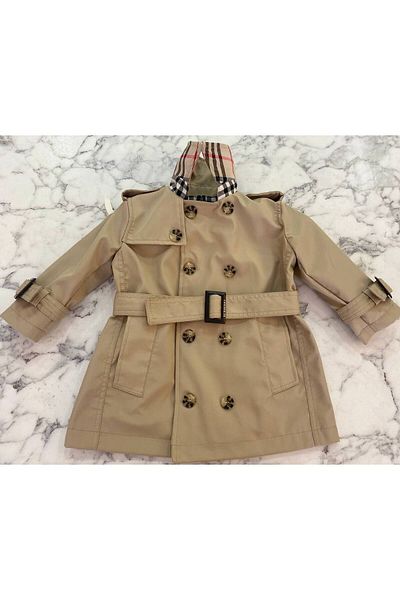 HC Kids Wear Boy's Beige Trench Coat Raincoat with Cotton Lining