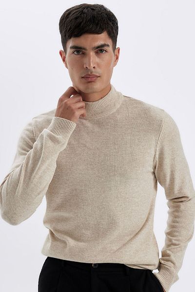 DeFacto Slim Fit Slim Fit Half Turtleneck Basic Plain Knitwear Sweater R1127Az24Wn