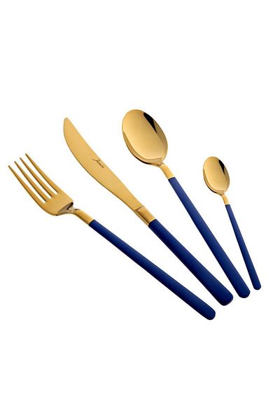 Jumbo 24 Piece Titanium Gold and Paint Blue Sweet Set