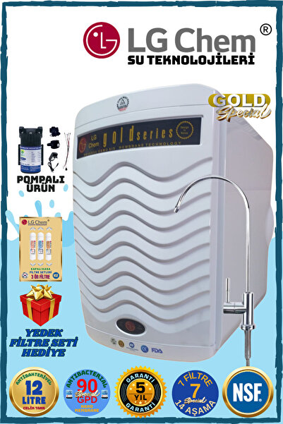 ligth gastro Lg Chem Gold Specıal Pompalı 12 Litre 7 Filtre 14 Aşama Yedek Fi...