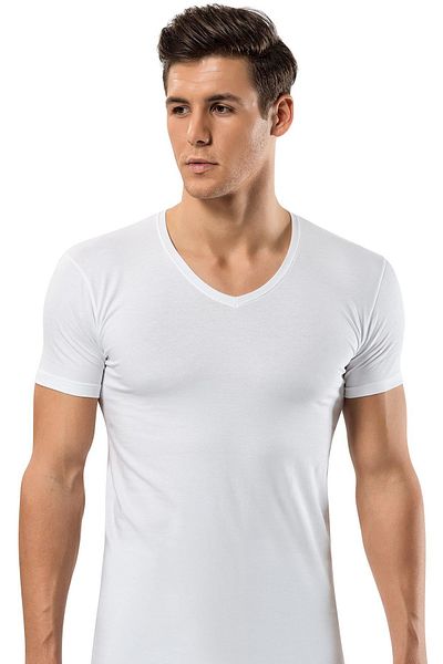 ERDEM İÇ GİYİM Μπλουζάκι Erdem White Cotton Elastane με λαιμόκοψη V 1119