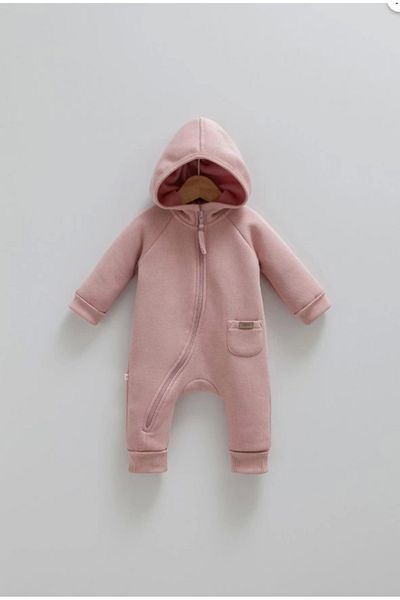 Caramell Baby Girl Dusty Rose Jumpsuit Soft and Comfortable Winter Baby Jumpsuit