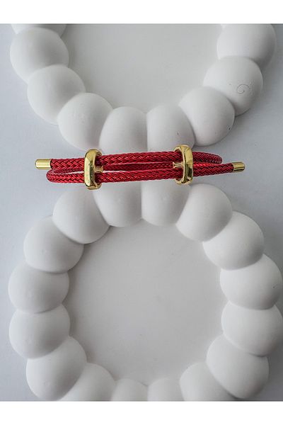 LeyyaJewelry Red Thick String Steel Bracelet
