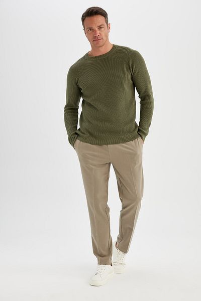 DeFacto Standard Fit Regular Fit Crew Neck Basic Plain πουλόβερ πουλόβερ A8458ax24wn
