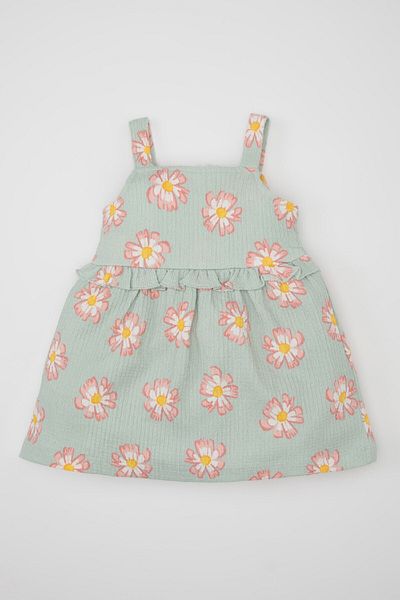 DeFacto Floral Patterned Baby Girl Sleeveless Dress - C7167A524SM