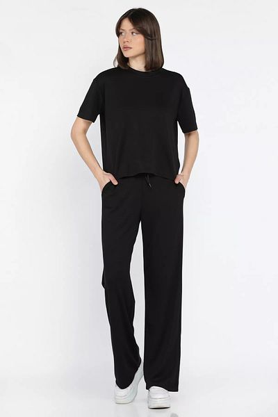 GÜLSELİ Black Women's T-Shirt Pants Double Set