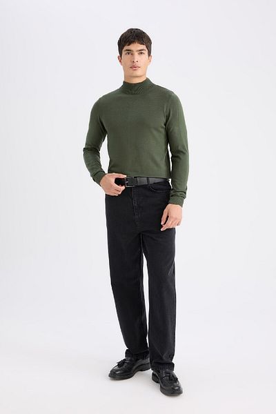 DeFacto Slim Fit Slim Fit Half Turtleneck Basic Plain Knitwear Sweater R1127Az24Wn