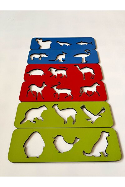 WoodStory Educational Wooden 3 Color Hand Muscle Development Animals Line and...
