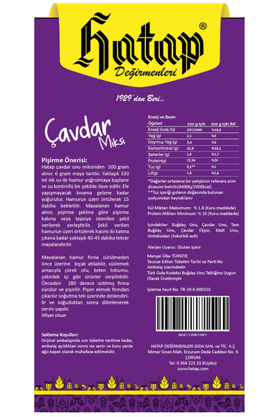 Hatap Değirmenleri Hatap Çavdar Ekmeği Miksi