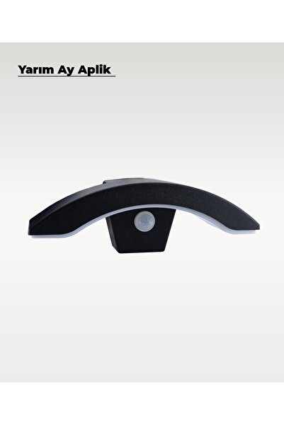 AC AYDINLATMA Siyah Sensörlü Led Yarım Ay Aplik 3200K (Sarı Işık)