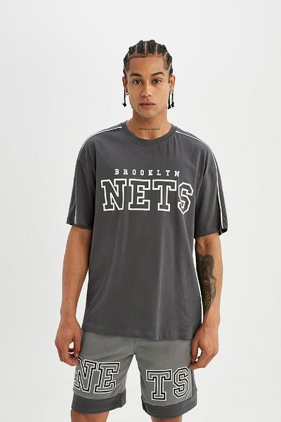 DeFacto DeFactoFit NBA Brooklyn Nets - Pantaloni scurti standard B9908AX24SM