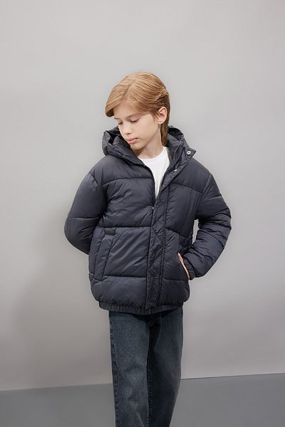 DeFacto Boy's Coat - Water Repellent, Hooded, Zipper and Pocket C5474A824Wn