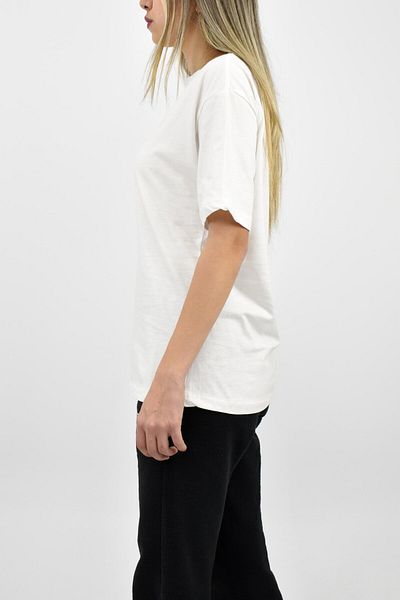 birizmoda Oversize Basic T-Shirt - Crew Neck Cream