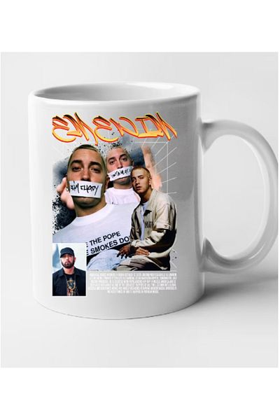 OEM Cana albă personalizată - Eminem Marshall, INOVATIX®. 330 ml