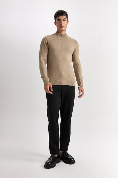 DeFacto Slim Fit Slim-Fit Half Turtleneck Basic Plain Strickpullover R1127az24wn