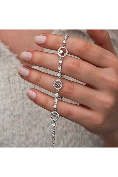 Skygo Silver Ring Inside Luck Women's Bracelet