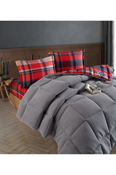 Clasy Wellsoft Quilt Set Double Life Is V2 Gray