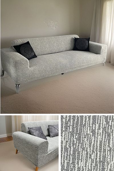 Şirin Hanem Jacquard 3-Seater Sofa Cover, Sofa Bed Sofa Cover Anthracite (PRODUCT CONTENT 1PCS)