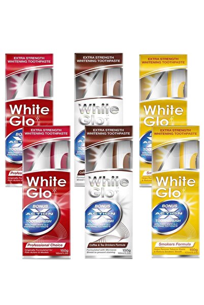 White Glo Extra Güçlü Beyazlatıcı Diş Macunları Avantajlı Paket X 6 Adet