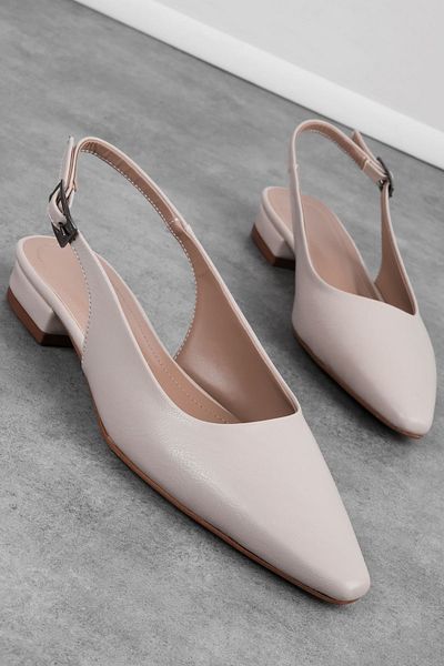Lal Shoes & Bags Balerini de damă cu spatele deschis - cremă