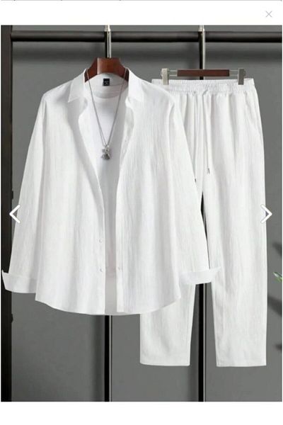 Derays Men's Long-Sleeved Shirt Pants Wrap Tracksuit Set