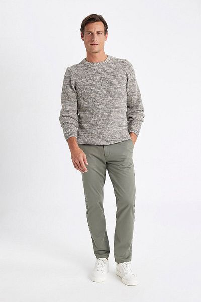 DeFacto Standard Fit Regular Cut Crew Neck Basic Plain Knitwear Sweater N9902Az24Wn