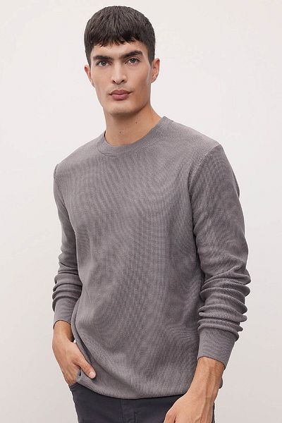 DeFacto Standard Fit Normal Cut Cotton Crew Neck Knitwear Sweater A5181Ax24Au