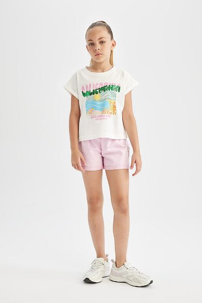 DeFacto Crew Neck Tropical Print Boxy κοντομάνικο κοριτσίστικο μπλουζάκι - C5280A824SM