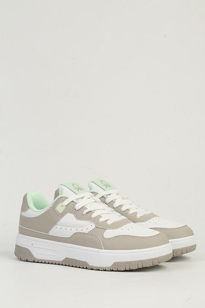 Benetton White Gray Women's Sports Shoes Imported Bni-11509