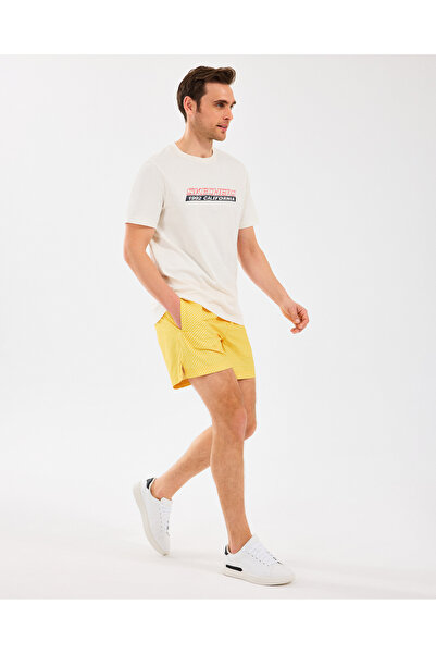 SKECHERS M 5 Inch Allover Print Swimshort Erkek Sarı Deniz Şortu S2510008-200