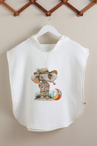 Tuğba Kuğu 4 Layer Muslin Poncho - Summer Vibes