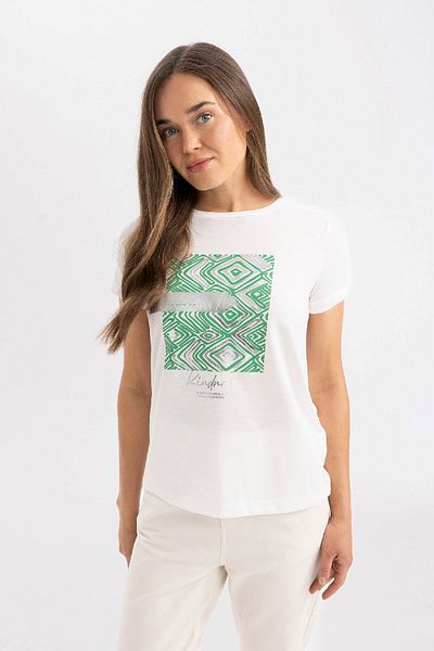 DeFacto Crew Neck Printed Regular Fit T-Shirt C8766AX24SP