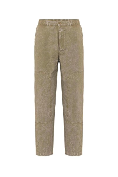 VAMOSCLO Washed Gabardine Trousers Khaki Men's Shoes Gx9688