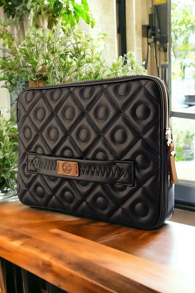 QUB CLUB Geantă unisex matlasată pentru notebook pentru computer Mac Book Air Pro