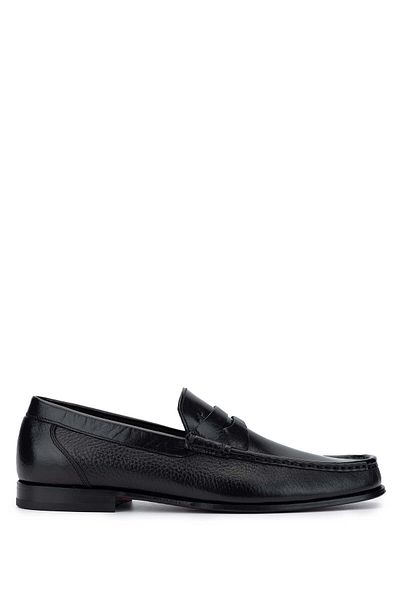 Tamer Tanca Genuine Leather Black Men's Loafer Shoes