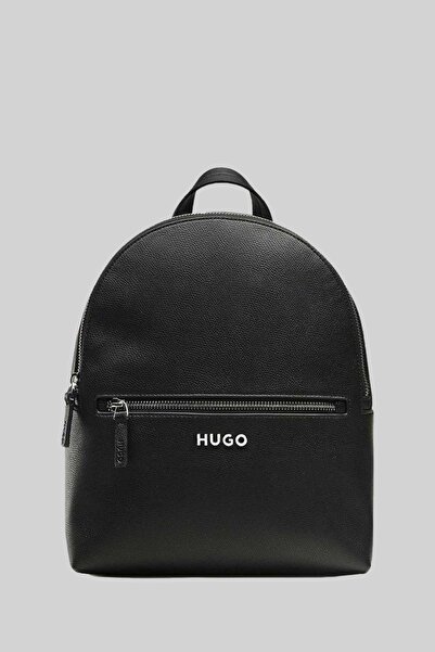 HUGO Kadın Marka Logolu Ayarlanabilir Omuz Askılı Sırt Çantası Siyah