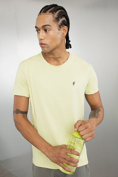 DeFacto Λευκό αθλητικό μπλουζάκι Slim Fit - Crew Neck, κοντό μανίκι C9183ax24au