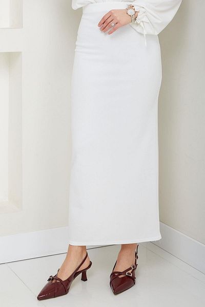 hafsamina White Pencil Skirt Hm2714