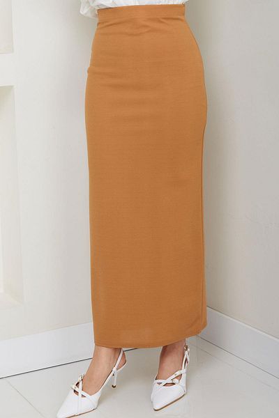 hafsamina Μολύβι Φούστα Camel HM2714